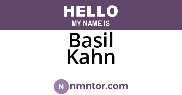 Basil Kahn
