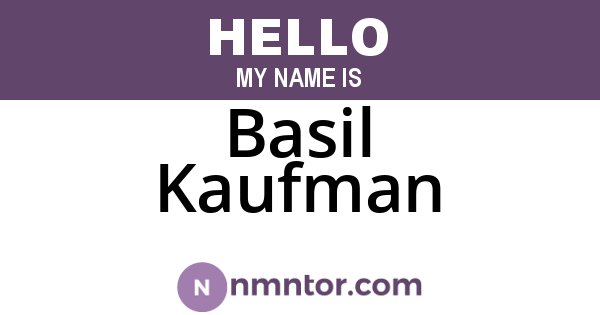 Basil Kaufman