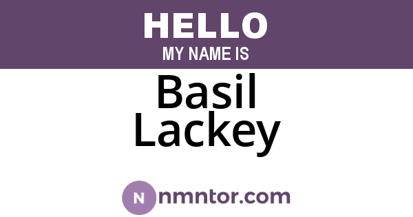 Basil Lackey