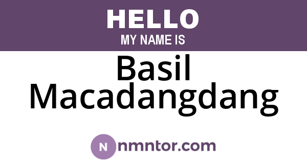 Basil Macadangdang