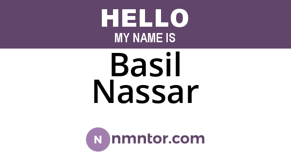 Basil Nassar