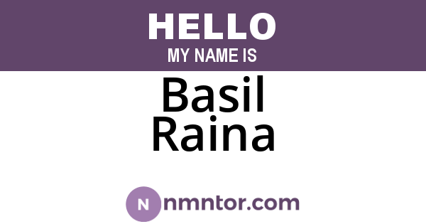 Basil Raina