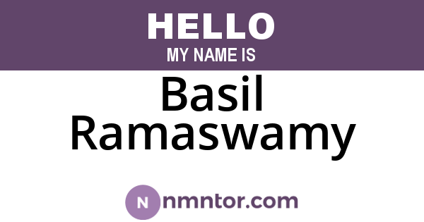 Basil Ramaswamy