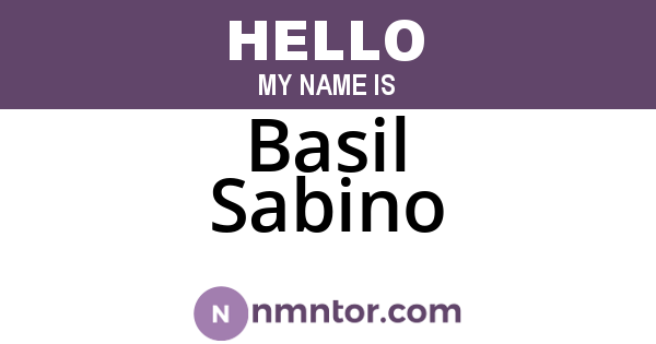 Basil Sabino