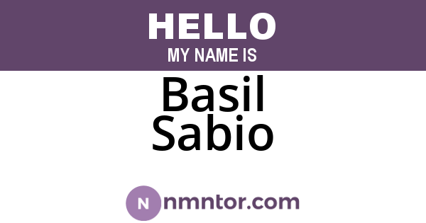 Basil Sabio