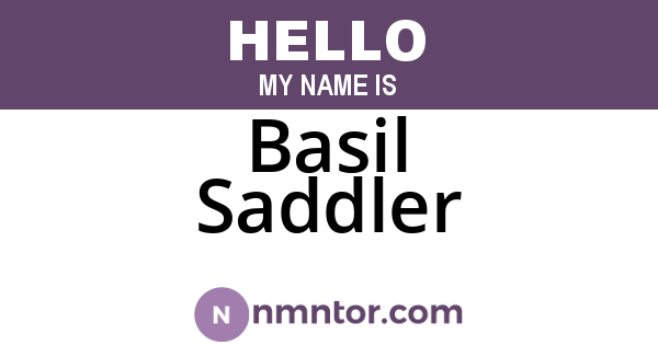 Basil Saddler