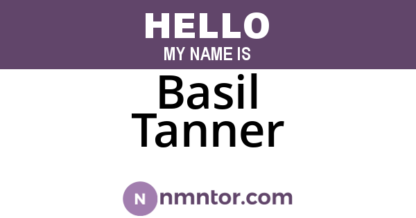 Basil Tanner