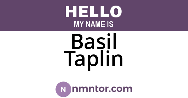 Basil Taplin