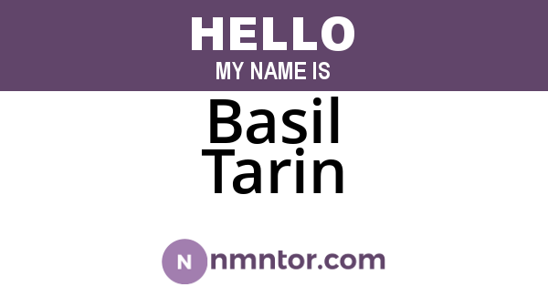 Basil Tarin