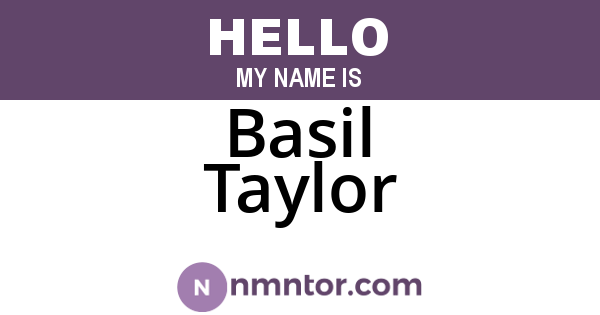 Basil Taylor