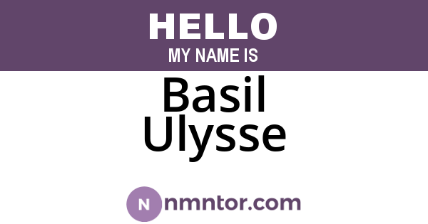 Basil Ulysse
