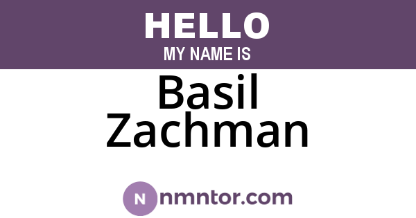 Basil Zachman