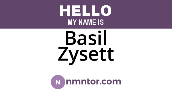 Basil Zysett
