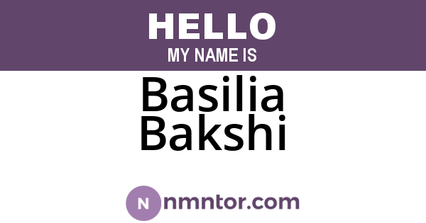 Basilia Bakshi