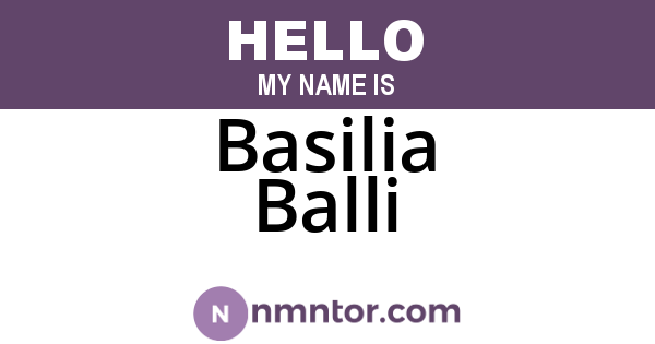 Basilia Balli