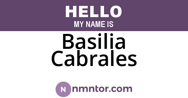 Basilia Cabrales