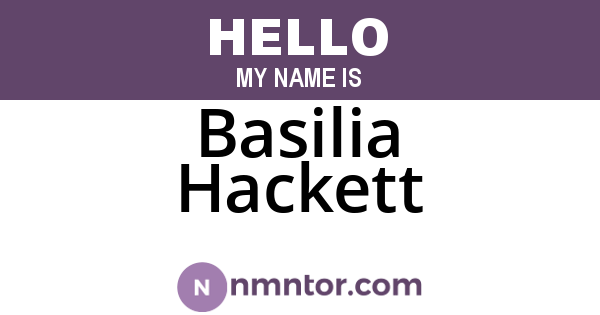 Basilia Hackett