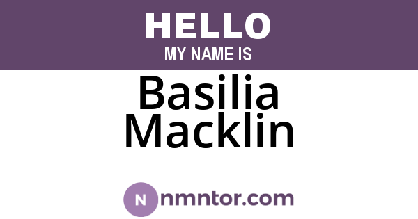 Basilia Macklin