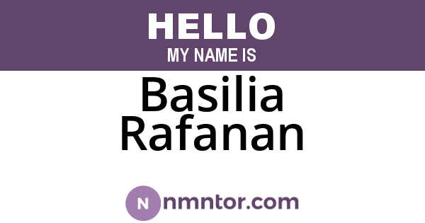 Basilia Rafanan
