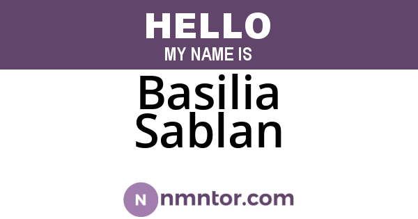 Basilia Sablan