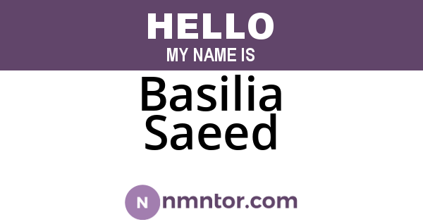 Basilia Saeed