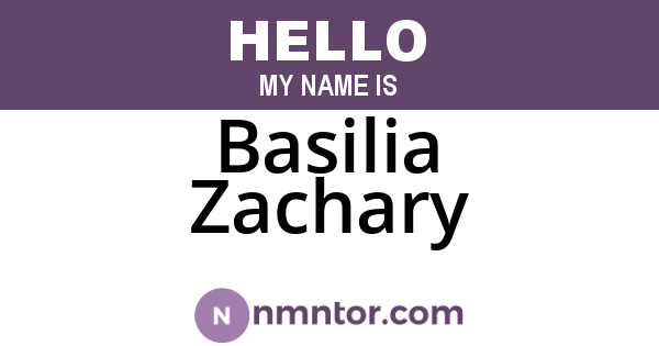 Basilia Zachary