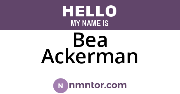 Bea Ackerman