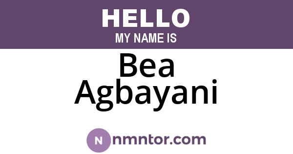 Bea Agbayani