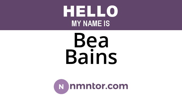 Bea Bains