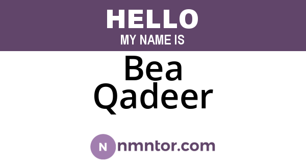 Bea Qadeer