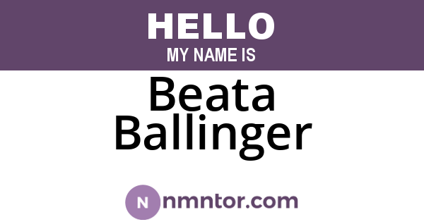 Beata Ballinger