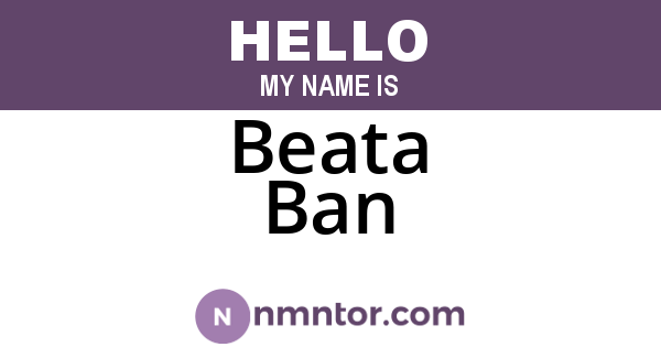 Beata Ban