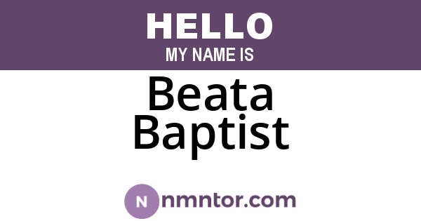 Beata Baptist
