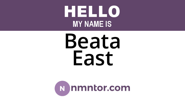 Beata East