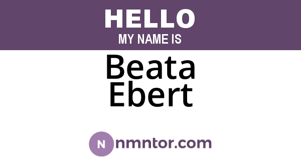 Beata Ebert