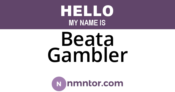 Beata Gambler