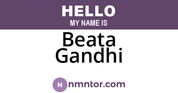 Beata Gandhi