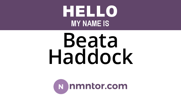 Beata Haddock