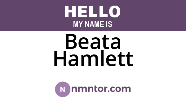 Beata Hamlett