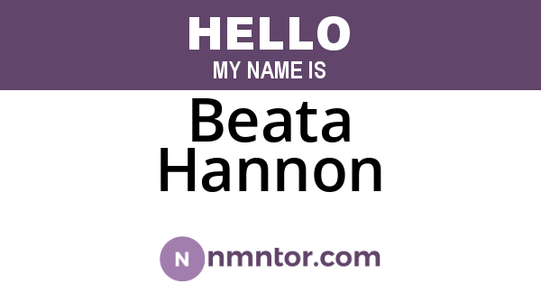 Beata Hannon