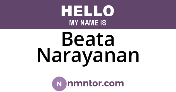 Beata Narayanan