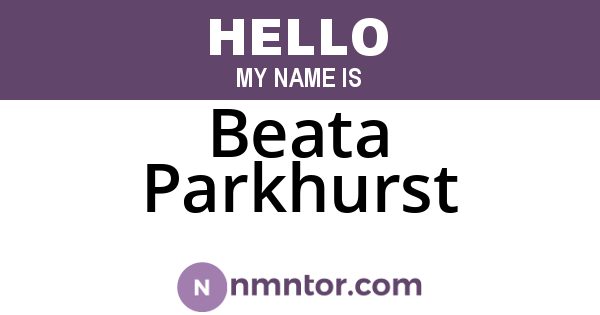 Beata Parkhurst
