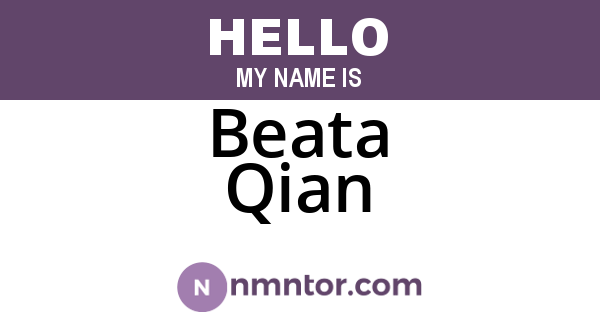 Beata Qian