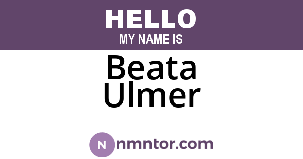Beata Ulmer