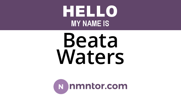 Beata Waters