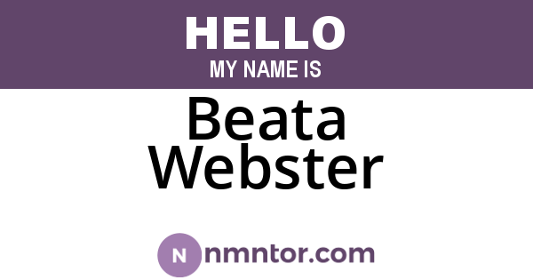 Beata Webster