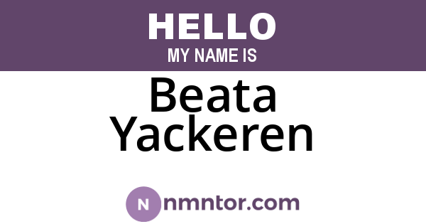 Beata Yackeren