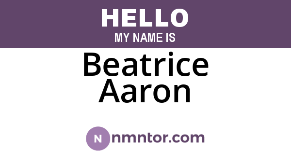 Beatrice Aaron