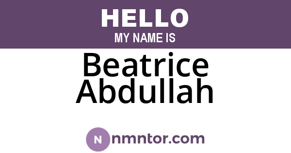 Beatrice Abdullah