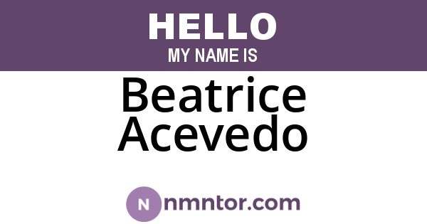 Beatrice Acevedo